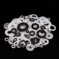 100pcs M1.5 M2 M2.5 M3 M4 M5 M6 M8 M10 M12 White Black Plastic Nylon Flat Washer Plane Spacer Insulation Gasket Ring For Screw Nails  Screws Fasteners