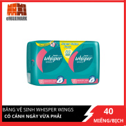 HCM ship 2h Băng vệ sinh Whisper Có Cánh Ngày Vừa Phải - 23cm - 40 Miếng