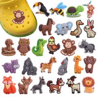 1pcs Monkey Elephant Lion Shoes Accessories Kids Cute Animals Sandals Garden Shoe Buckle Decorations Fit Croc Jibz Charm