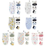 4PC Fashion Newborn Baby Anti Scratching Gloves Sock Hat sleeping bag Newborn Protection Face Cotton Scratch Mittens 0-6 Months