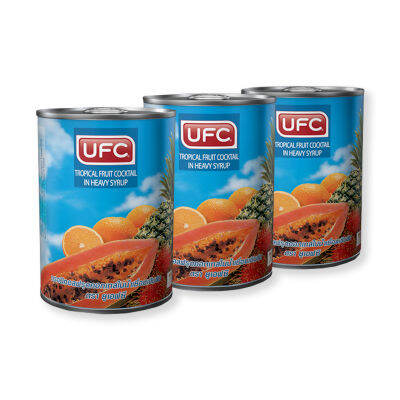 สินค้ามาใหม่! ยูเอฟซี ฟรุตคอกเทลในน้ำเชื่อม 565 กรัม x 3 กระป๋อง UFC Fruit Cocktail in Syrup 565 g x 3 Cans ล็อตใหม่มาล่าสุด สินค้าสด มีเก็บเงินปลายทาง