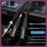 ATAUDIO Hifi 3.5มม. สาย Aux 3.5มม. ถึง2xlr แจ็ค Xlr สาย AUX เสียงแจ็ค3.5สำหรับ6N Ofc สายชุบเงิน