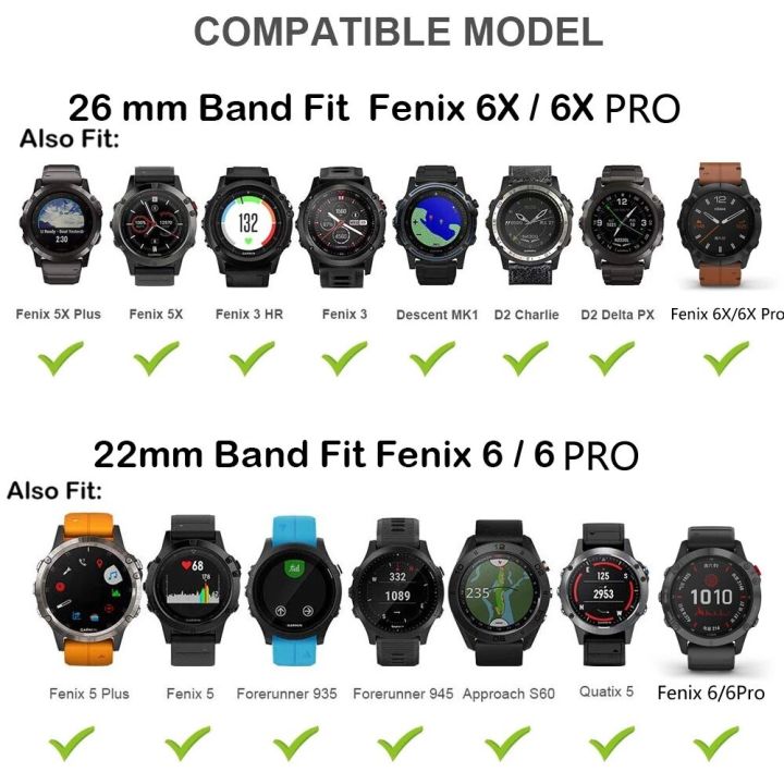 fenix7สายสำหรับการ์มินซิลิโคน22มม-26มม-6-5x-3-forerunner935-s70เชื้อสาย-mk2-epix-pro-อุปกรณ์สายรัดนาฬิกา