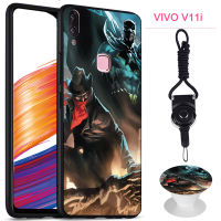 ใหม่แฟชั่นป้องกันซิลิกาเจลนุ่มเคสโทรศัพท์เคสโทรศัพท์สำหรับ VIVO V11i/1806/Z3I/V1813T/A เดียวกันรูปแบบแหวนวงเล็บและเชือก