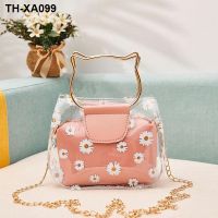 2023 new summer transparent jelly bag ins chain small bag crossbody Korean style female student shoulder bag