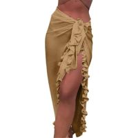 FN946N Quick Dry  Sexy Soft Thin Summer Beach Skirt Sunscreen Women Cover Up Skirt Lace Up   Pool Party Clothes