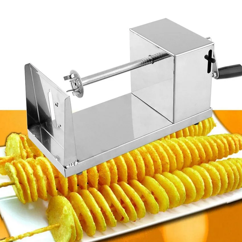 Potato Spiral Slicer Cutter Twisted Manual Vegetable Steel Stainless Fry  French