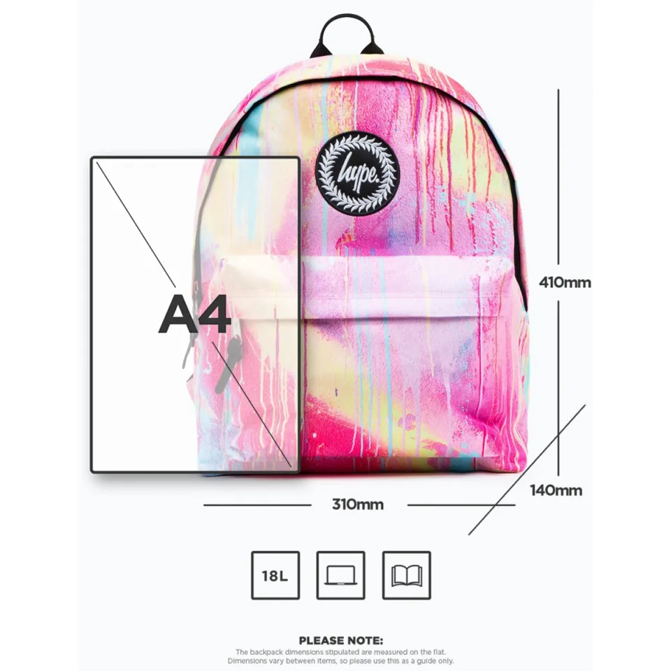 HYPE UNISEX PINK DRIPS CREST BACKPACK