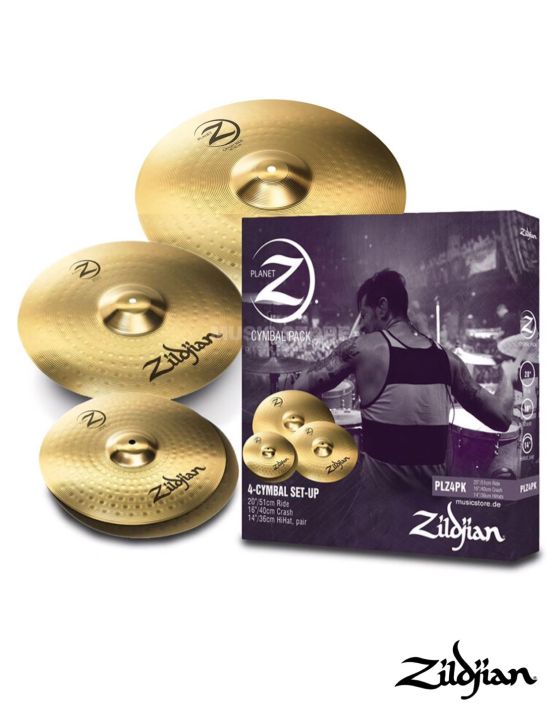 zildjian-planet-z-แฉ-ฉาบ-สำหรับกลองชุดแบบเซ็ต-ไฮแฮท-14-crash-16-ride-20-รุ่น-pz4pk-แถมฟรีไม้กลอง-zildjian-5a