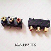 2PCS audio/video Golden RCA jack connector female AV jack three hole (Yellow white red) RCA-314MF 6pin