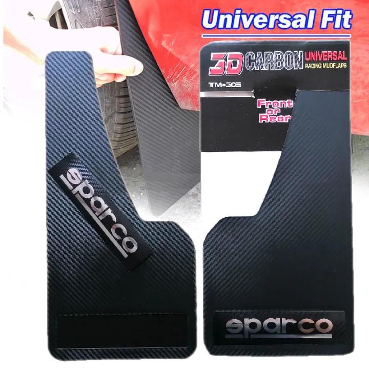 SPARCO 3D Universal Racing Carbon Mud Flaps Mudguard (2 pcs) | Lazada PH