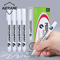 AICRANE ปากกามาร์กเกอร์สีขาวกันน้ำมันปากกาเจลถาวร6/12ชิ้นชุดปากกากราฟฟิตีปากการะบายสียางโน้ตบุ๊กยางปากกาสิ่งแวดล้อม