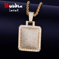 Dog Tag Necklace amp; Pendant Gold Color Iced Full Cubic Zircon Men 39;s Hip Hop Jewelry