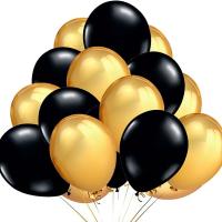 20 pieces of 12 inch thick pearl latex balloons, gold and silver black latex balloons, birthday party decorations