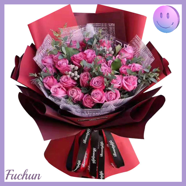 fuchun-ช่อดอกไม้สองด้าน-ช่อดอกไม้กระดาษห่อสำหรับตกแต่งกระดาษห่อดอกไม้แพ็ค20ชิ้น