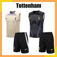 2022/23/24 TOT Tottenham Hotspur เสื้อกล้ามเสื้อกล้ามกางเกงขาสั้นและเจอร์ซีย์ชุด Latihan Sepak Bola แขนกุดผู้ชายเสื้อเสื้อกล้ามฟุตบอลเสื้อเจอร์ซีย์แขนกุดฟุตบอลขนาด: เกรด S-2XL: AAA