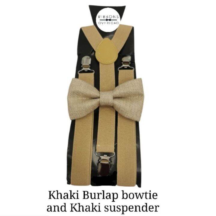 Burlap bowtie and suspenders Lazada PH