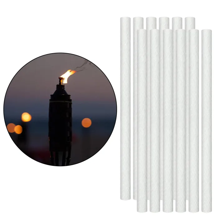 Fityle 12x Long Life Fiberglass Replacement Wicks for Tiki Torches Oil