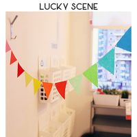 【hot】✵ Colorful Felt Flags Pennant Birthday Bunting Banners Garlands Wedding Hanging Decoration Supplies S00118