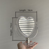 Cuife INS Nordic Acrylic Heart Small Decorative Mirror Make-up Standing Desktop Mirror Dressing Glass Hanging Bedroom Mirror