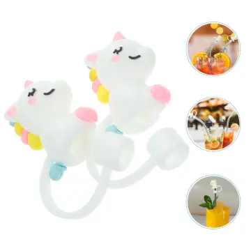 8pcs Unicorn Theme Spiral Plastic Drinking Straw Reusable Unicorn