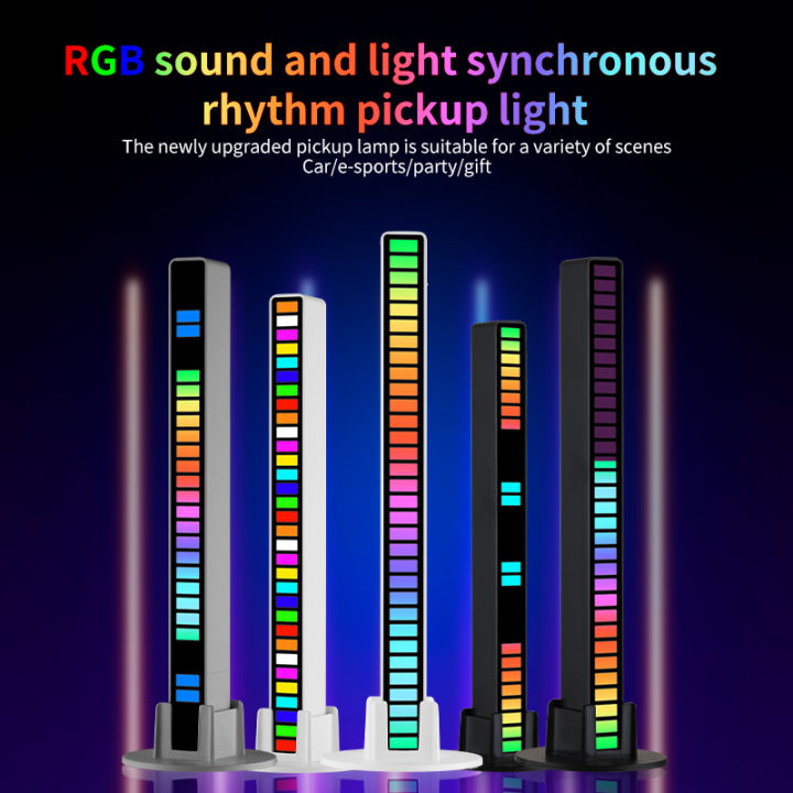 โคมไฟบรรยากาศดนตรี-รถยนต์-ไฟจังหวะการรับเสียง-32-ไฟ-led-strip-light-ไฟบรรยากาศดนตรี-rgb-โคมไฟ-led-night-light-bar-การควบคุมด้วยเสียง-สัญญาณสีสันสดใส