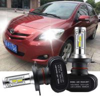 2PC H4ไฟหน้ารถมอเตอร์ไซค์แบบ LED ชุดหลอดไฟ High Beam สำหรับโตโยต้า Vios 2008-2012