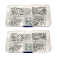 350Pc SPLIT PINS Cotter Fixings Set ขนาดต่างๆ Zinc Plated Steel Hard Case