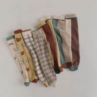 8370 Autumn New Cartoon Check Cubs Childrens Socks Fashion Matching Ab Feet Baby Cotton Socks Bear Checked Style