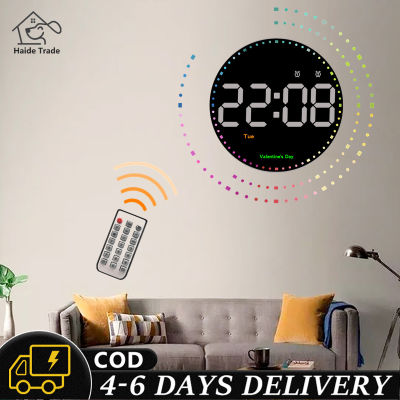 10-inch Led Round Digital Wall Clock With Remote Control 10 Levels Brightness Alarm Clock For Living Room Decoration pdo