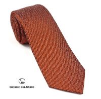 Giorgio Del Sarto Silk Necktie 7.5 cm Orange with Fabric Texture เนคไทสีส้มมีเท็กเจอร์