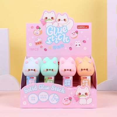 ▣⊕ Kawaii CatS Pva16pcs Solid Adhesive Small Office Supplies Cartoon 9g Glue Stick Student Essential Stationery For School Start