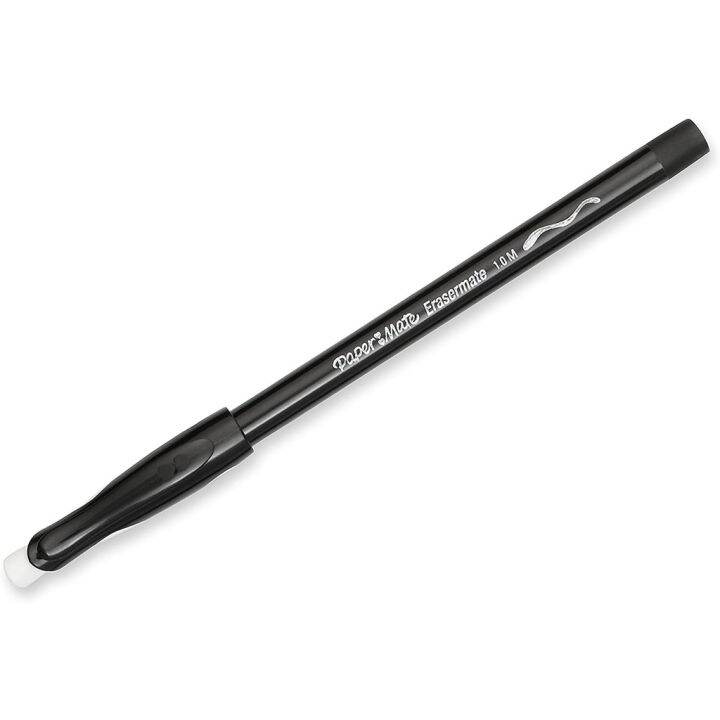 Paper Mate EraserMate Erasable Pen, Medium Point, Black Lazada PH