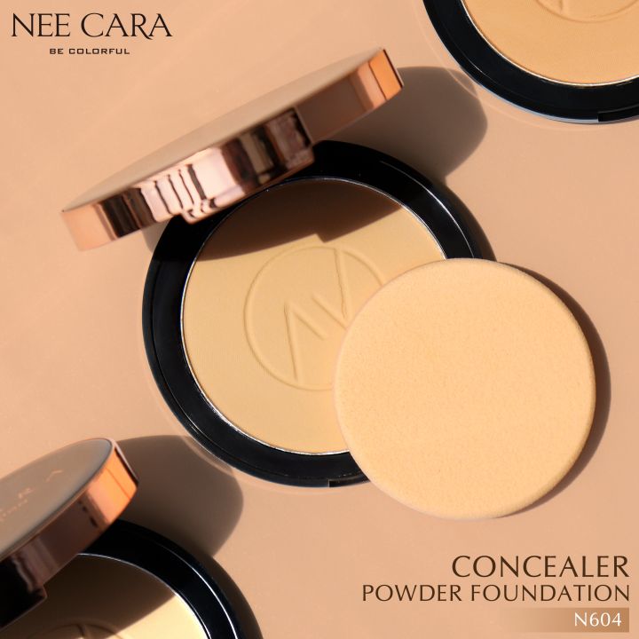 nee-cara-นีคาร่า-แป้งพัฟ-แป้งผสมรองพื้น-แป้งตลับ-n604-concealer-powder-foundation-spf-25pa