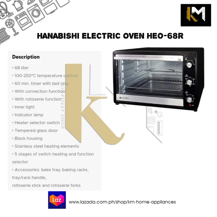 HANABISHI ELECTRIC OVEN HEO68R Lazada PH