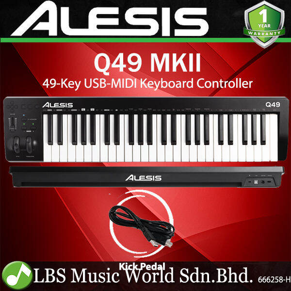 Alesis Q49 MKII 49 Key USB MIDI Keyboard Controller with Two Wheels