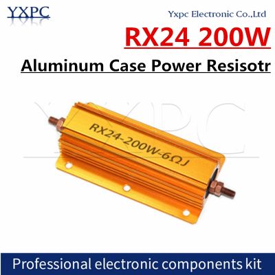 【jw】♠❡♗ 1PCS RX24 200W Aluminum Metal Wirewound Resistor 0.1 100K 0.2 0.5 1 2 4 6 8 10 15 20 150 200 300 400 1K ohm