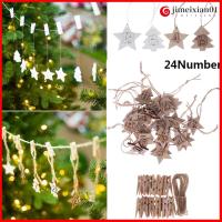 JIMEIXIAN01 24PCS/set DIY ถุงของขวัญตกแต่ง คลิป เครื่องประดับ ปฏิทินจุติคริสต์มาส จี้ไม้ ป้ายหมายเลข นับถอยหลังแท็กแขวน