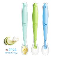 Baby Silicone Soft Spoon Training Feeding Infants Temperature Sensing Spoons for Children Kids Soft Tableware for Children Bowl Fork Spoon Sets