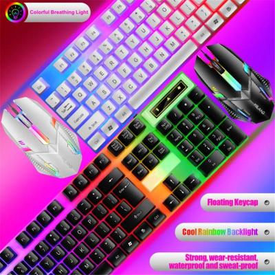 ร้อน Gamer แป้นพิมพ์และเมาส์ Combo Set RGB LED 104-Key สายกันน้ำคีย์บอร์ดเกมเมาส์โน๊ตบุ๊คแล็ปท็อปคอมพิวเตอร์ตั้งโต๊ะแท็บเล็ต