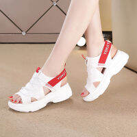 Fashionable open-toed sports sandals elastic with white chunky thick-soled platform shoes 2021 summer new womens shoes 35-40