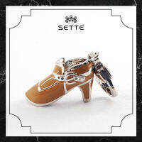 [SETTE] Dancing Shoe Charm For Pendant/Bracelet Silver 925 Rhodium Plated With Enamel - BTS3370-LBRW [เซตเต้] จี้ชาร์มรูปรองเท้าเต้น ลงยาสี ตัวเรือนเงิน 925 ชุบโรเดียม