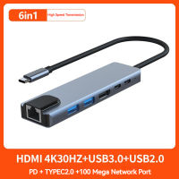 USB HUB Adapter Multi USB Extension Port Multiple USB 3.0 Splitter การส่งความเร็วสูงสำหรับอุปกรณ์เสริมแล็ปท็อปสวิตช์ USB ฮับพอร์ต USB Multi HUB 4K 30Hz/60Hz HDMI RJ45เครือข่าย PD 100W อะแดปเตอร์ TF SD Card Reader HUB สำหรับกล้องเมาส์คีย์บอร์ด