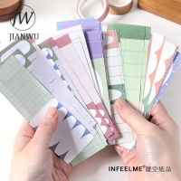 JIANWU 30Pcs Creative Simple Memo Pad Lattice Border Diary Scrapbooking Decoration Note Message Paper Kawaii Stationery Supplies