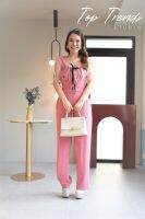 T-JL12 JUMPSUIT จั้มสูทขายาว อกบาร์บี้ เนตปัก (M36-39”) ชุดออกงานหรูๆ ชุดทำงาน ชุดทำบุญชุดผู้หญิง แฟชั่นผู้หญิง2022