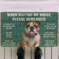 【cw】Please Remember Bullmastiff Dogs House Rules Doormat Decor Print Car Soft Flannel Non-Slip Doormat for Bedroom Porch ！