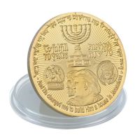 Bernicl Collectible Gold Crafts Plated Coin Jewish Temple Jerusalem Israel Commemorative With 40mm