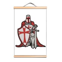 1ชิ้น Vintage Knights Templar โปสเตอร์ไม้ Scroll แขวนภาพวาดพิมพ์ Nordic Wall Art ภาพผ้าใบ Home Living Room Decor