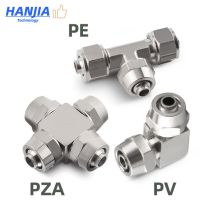 Copper Plated Nickel Pneumatic Air Quick Connector For Hose Tube OD 4MM 6 8 10 12 14 16MM Fast Joint Connection KPV KPE  PZA Hand Tool Parts Accessori