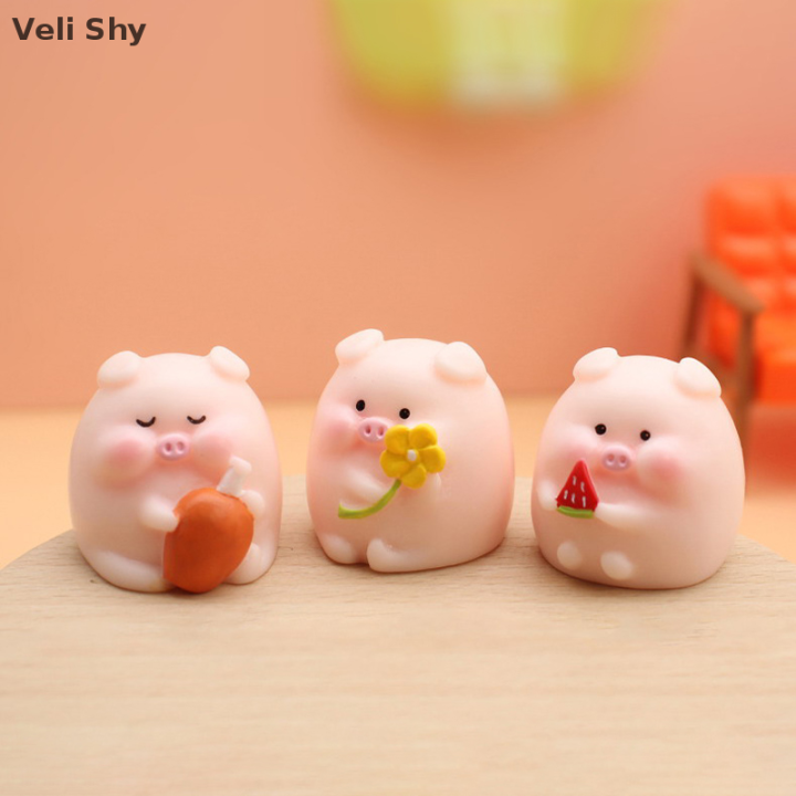 veli-shy-โมเดลสัตว์ตุ๊กตาหมูน่ารักขนาดเล็ก-อุปกรณ์ประดับตกแต่งภูตประจำสวนขนาดเล็กตกแต่งบ้านภูมิทัศน์ขนาดเล็กมอส